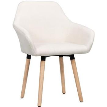 Jídelní židle 2 ks krémové textil (283461)