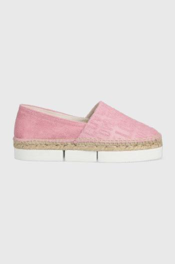 Espadrilky Love Moschino Scarpad Espam 35 růžová barva, na platformě, JA10313G1G