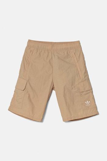 Dětské kraťasy adidas Originals CARGO SHORTS béžová barva, nastavitelný pas, IX7598