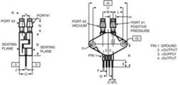 Speciální diferenciální senzor tlaku Freescale Semiconductor MPX-2010 DP, 0 - 10 kPa