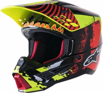 Alpinestars S-M5 Solar Flare Helmet Black/Red Fluorescent/Yellow Fluorescent/Glossy L Přilba