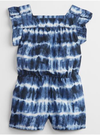 Modrý holčičí dětský overal tie-dye ruffle romper