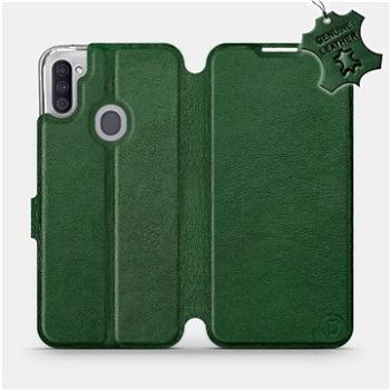 Flipové pouzdro na mobil Samsung Galaxy M11 - Zelené - kožené -   Green Leather (5903516387427)