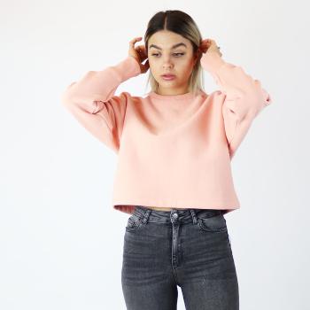 Lososová crop mikina Crewneck Sweatshirt – L