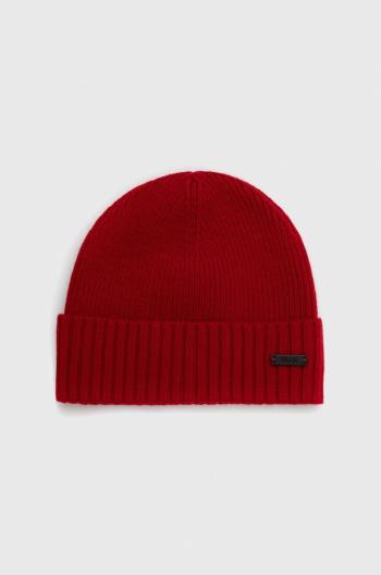 Vlněný klobouk BOSS červená barva,