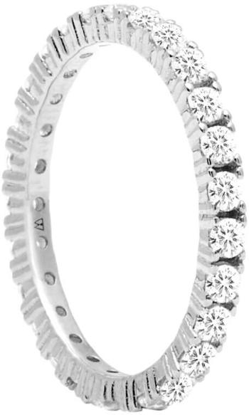 PDPAOLA Třpytivý stříbrný prsten se zirkony NAOMI Silver AN02-144 54 mm