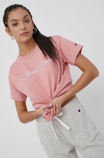Bavlněné tričko Champion 115351 růžová barva