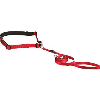 TRIXIE RUNNING BELT WITH LEASH S-M Běžecký pás s vodítkem, červená, velikost S-M