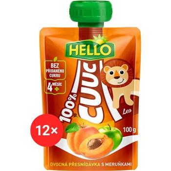 HELLO CUUC 100% ovocná kapsička s meruňkami 12× 100 g (8590014639164)