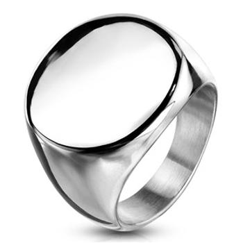 Šperky4U Kruhový pečetní ocelový prsten - velikost 69 - OPR1751ST-69