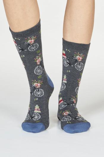 Tmavě šedé vzorované ponožky Helen Bike