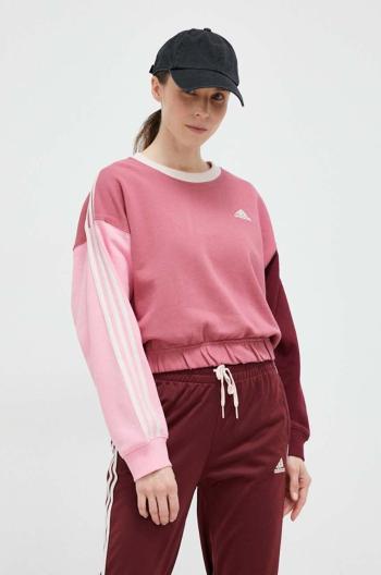 Mikina adidas dámská, růžová barva, vzorovaná