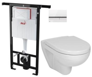 ALCADRAIN Jádromodul předstěnový instalační systém s bílým/ chrom tlačítkem M1720-1 + WC JIKA LYRA PLUS + SEDÁTKO DURAPLAST AM102/1120 M1720-1 LY6