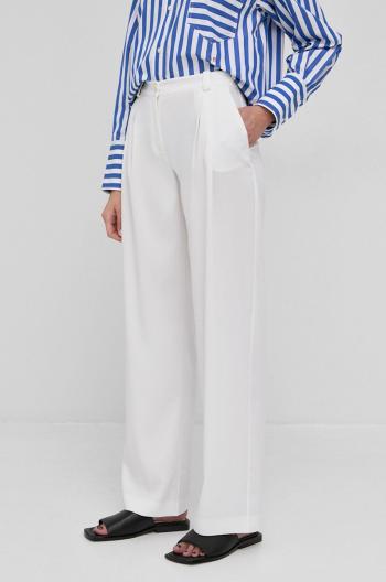 Kalhoty Patrizia Pepe dámské, bílá barva, jednoduché, medium waist