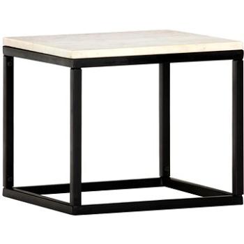 Konferenční stolek bílý 40x40x35 cm pravý kámen mramorový vzor (286436)
