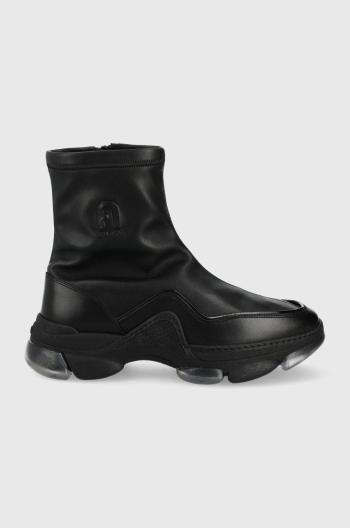 Kožené sneakers boty Furla dámské, černá barva,
