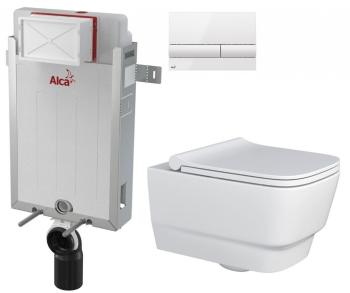 ALCADRAIN Renovmodul předstěnový instalační systém s bílým tlačítkem M1710 + WC MYJOYS MY2 + SEDÁTKO AM115/1000 M1710 MY2