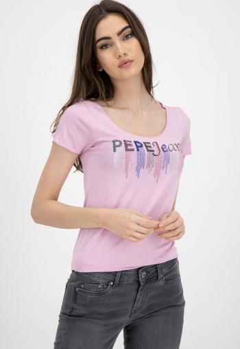 Pepe Jeans Pepe Jeans dámské růžové tričko Abbey