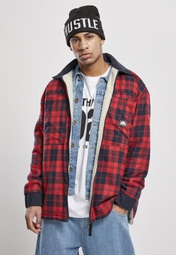 Southpole Check Flannel Sherpa Jacket red - XXL