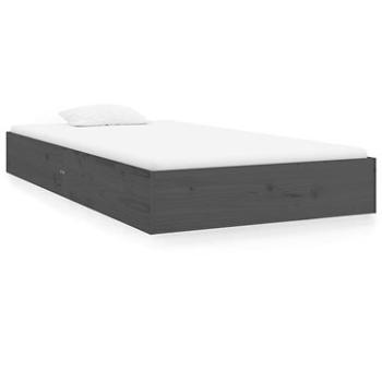 Rám postele šedý masivní dřevo 90 × 200 cm, 820059 (820059)