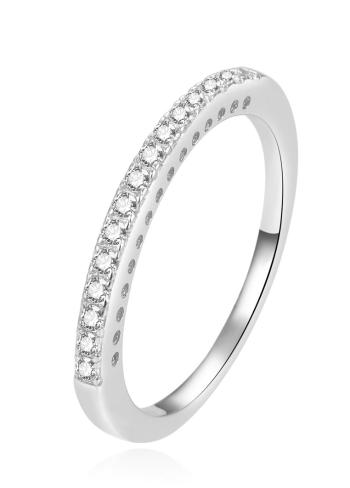 Beneto Jemný stříbrný prsten s čirými zirkony AGG365 62 mm
