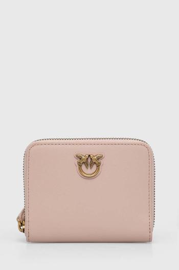 Kožená peněženka Pinko růžová barva