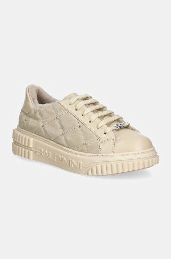 Kožené sneakers boty Baldinini béžová barva, D5B467A1VCRT