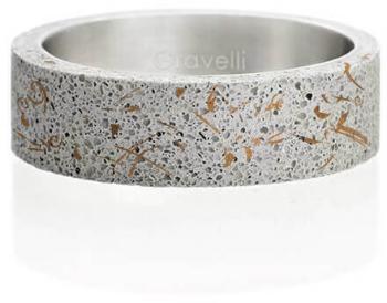 Gravelli Moderní betonový prsten Simple Fragments Edition měděná/šedá GJRUFCG001 53 mm