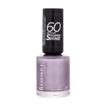 Rimmel London 60 Seconds Super Shine 8 ml lak na nehty pro ženy 811 Hot Metal Love