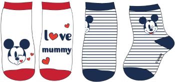 EPlus Sada 2 párů dětských ponožek - Mickey Mouse I love mummy Velikost nejmenší: 6 - 9 měsíců