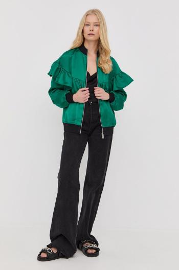 Bunda Karl Lagerfeld dámská, zelená barva, přechodná