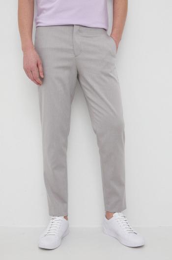 Kalhoty Selected Homme pánské, šedá barva, ve střihu chinos