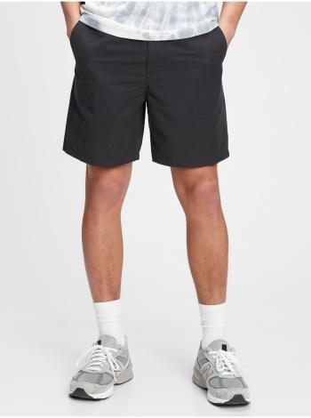 Černé pánské kraťasy 7 easy linen shorts with e-waist "