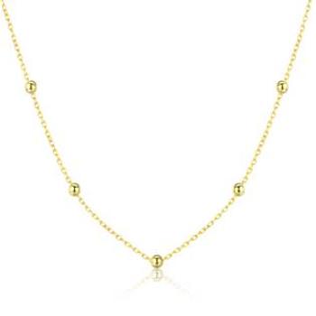 NUBIS® Zlacený stříbrný náhrdelník s drobnými kuličkami, délka 50 cm - NB-2095GD-50