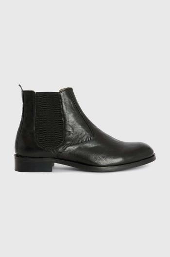 Kožené kotníkové boty AllSaints Gus Boot Lthr pánské, černá barva, MF586Z