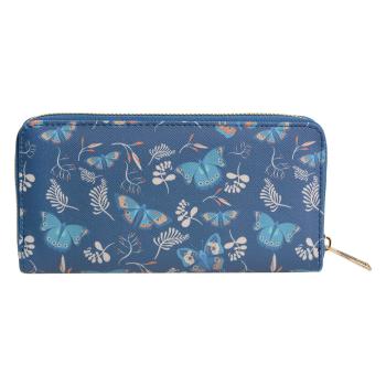 Modrá peněženka s motýlky - 10*19 cm JZWA0094