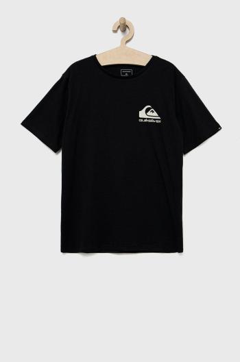 Dětské bavlněné tričko Quiksilver černá barva, s potiskem