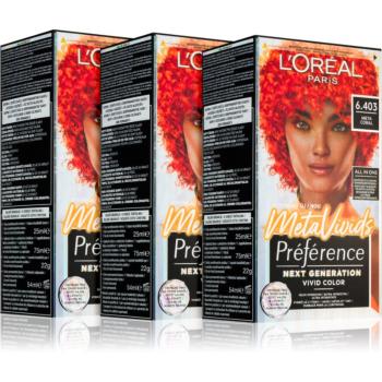 L’Oréal Paris Préférence Meta Vivids semi-permanentní barva na vlasy 6.403 Meta Coral odstín