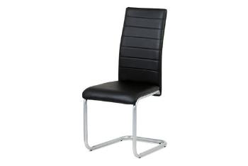 Autronic DCL-102 BK Jídelní židle, koženka černá / šedý lak