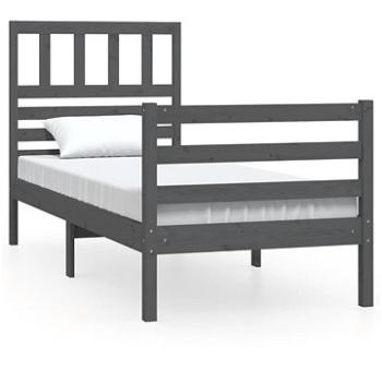 Rám postele šedý masivní dřevo 90 × 190 cm Single, 3101055 (3101055)
