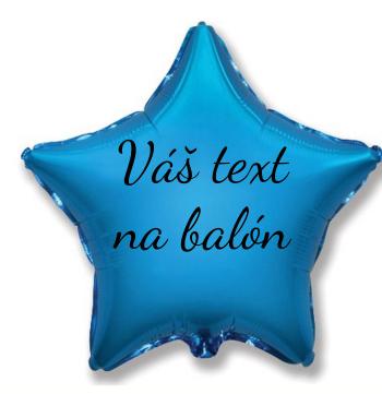 Fóliový balón s textem - Modrá hvězda 45 cm