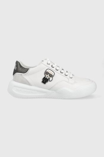 Kožené boty Karl Lagerfeld Kapri Run bílá barva