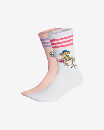 adidas Originals Fun Graphic Ponožky 2 páry Bílá Béžová