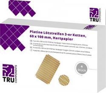 Eurodeska tvrzený papír TRU COMPONENTS (d x š) 100 mm x 60 mm, tloušťka 35 µm, RM 5.08 mm, 4 ks