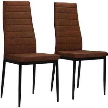 Jídelní židle 2 ks hnědé textil (246183)