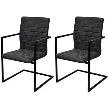 Konzolové jídelní židle 2 ks černé umělá kůže (242285)
