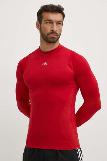 Tréninkové tričko s dlouhým rukávem adidas Performance Techfit COLD.RDY červená barva, HP0572