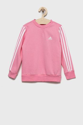 Dětská mikina adidas růžová barva, hladká