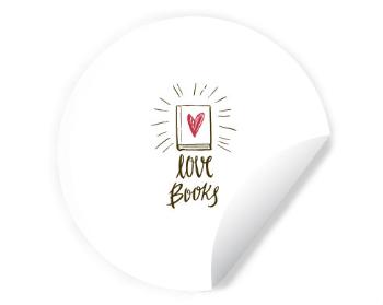 Samolepky kruh Love books