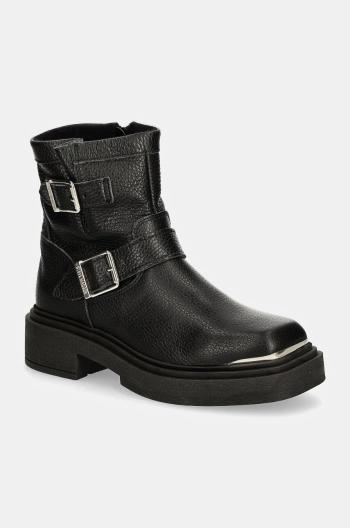 Kožené kotníkové boty Steve Madden Choice dámské, černá barva, na platformě, lehce zateplené, SM11003227